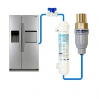 Compatible Water Filter + FMBP 600 Water Pressure Reducing Valve + Water Line Tube Hose Kit 5m, 1/4 inch SET