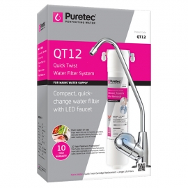 Puretec QT12R | Quick-Twist Undersink Water Filter System With LED Faucet