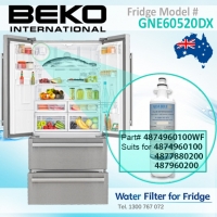 4874960100 Replacement filter suits for Beko Fridge Model GNE60520DX