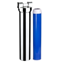Chrome Body 2.5” x 20” Carbon Block Undersink Drinking Water Filter System
