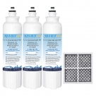 3xLG Replacement Water Filter LT800P(ADQ73613401) with LG Air Filter LT120F(ADQ73214404)