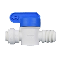 John Guest Shut-Off Valve Polypro Male NPTF - 1/4 Tube x 1/4 Male NPTF