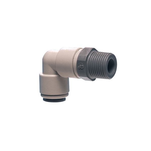 John Guest/DM Fit Grey Acetal Fittngs Swivel Elbow NPTF Thread PI091223S/AMES0606 3/8 x 3/8