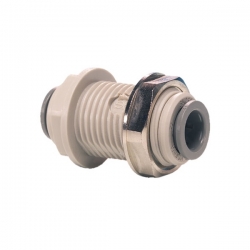 John Guest/DM Fit Grey Acetal Fittngs Bulkhead Connector PI1208S/ ABU0404 1/4"