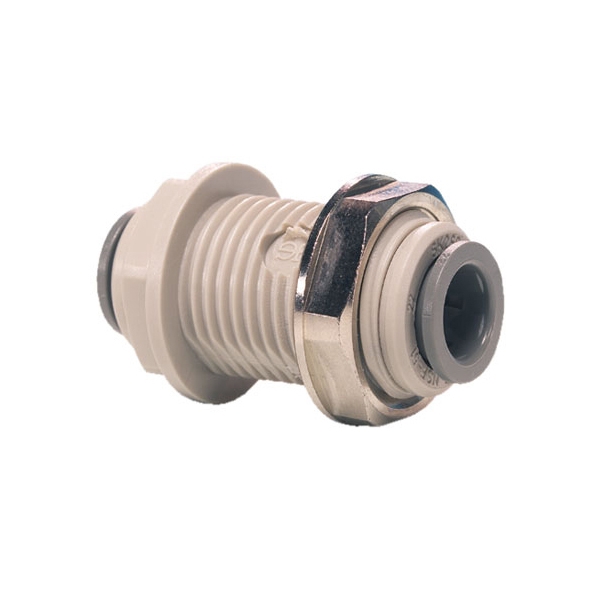 John Guest/DM Fit Grey Acetal Fittngs Bulkhead Connector PI1208S/ ABU0404 1/4"