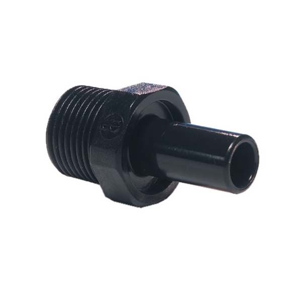 John Guest/DM Fit Black Acetal Fittings Stem Adaptor BSP Thread PM051214E/ASAB1207M 12mm X 1/2
