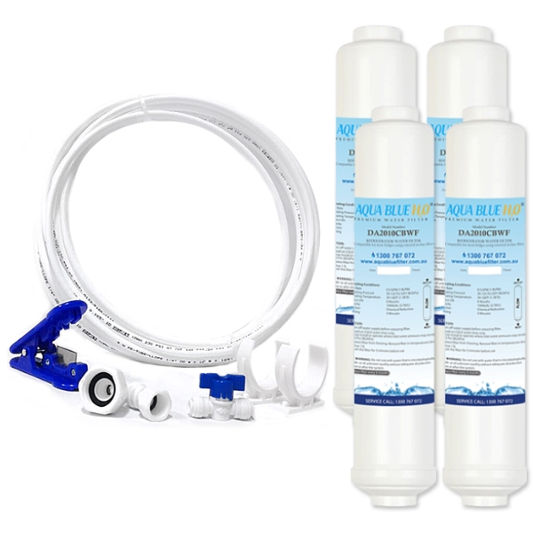 4x DA29-10105J /HAFEX/EXP  Samsung Water Filter Compatible plus Tube Hose 5m 1/4"  Kit Set