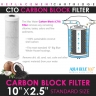 10 Inch Big Blue Housing with Presser Relief Button, 10 Micron CTO Carbon Block Filter