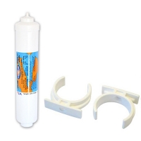 Omnipure K2520 JJ Inline Carbon Block Filter 1 Micron 1/4"+ 2X MOUNT CLIPS
