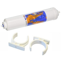 Genuine Omnipure K2540 Inline Carbon water filter cartridge + 2X MOUNT CLIPS