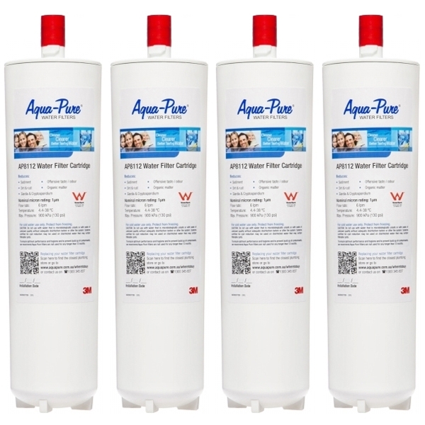4X 3M Aqua-Pure AP8112 Water Filter Cartridge