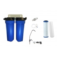 Twin Under Sink Housing Upgrade Kit Only Blue 10"