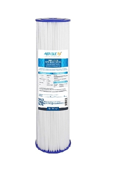ABPL1025 Pleated Sediment Water Filter Cartridge 2.5 x 10 inch 5 Micron by Aqua Blue H20