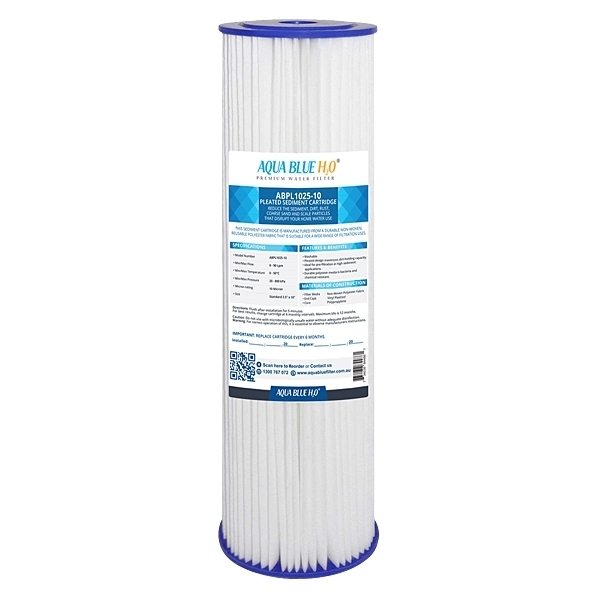 Replacement 10" Pleated Sediment Cartridge 5 Micron Water Filter ABPL1025