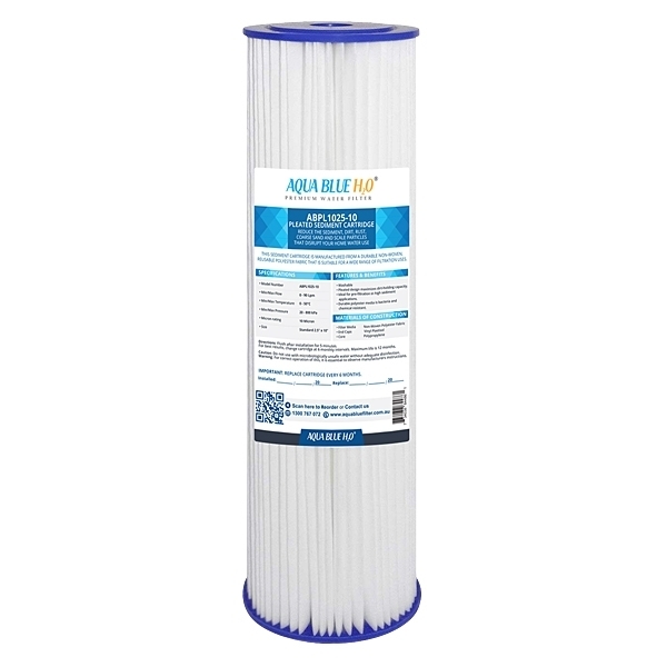 Puretec replacement 10" Pleated Sediment Cartridge 1 Micron Water