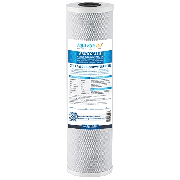 Aqua Blue H2O Big Blue 20"x4.5" Whole House CTO Carbon Block