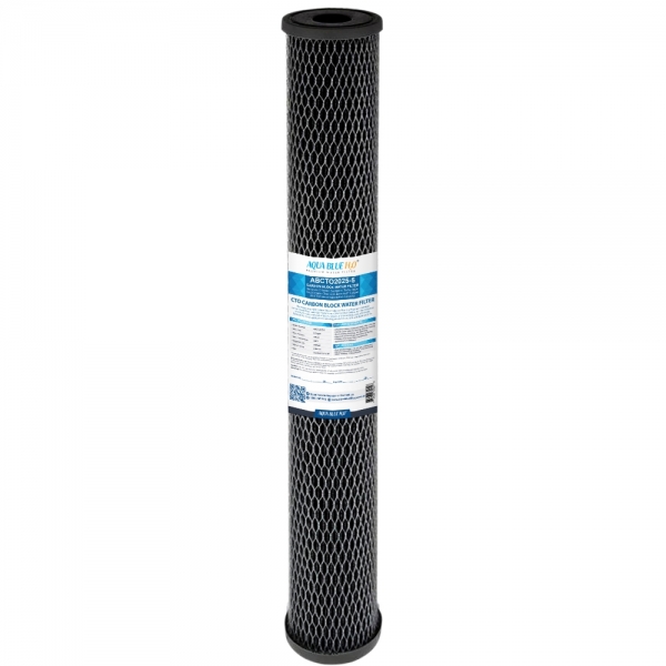 Whole House Water Filter 20 x 2.5 inch ABCTO2025-5 Black Silver