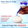 Premium Inline Fridge Filter push fit External Fridge Filter DA2010CB-WF DA2010CB