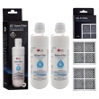 2x LG LT1000P MDJ64844601 ADQ74793501 water filter with 2x LG fridge air filter LT120F ADQ73334008