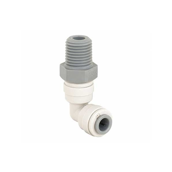 John Guest/DM Fit Grey Acetal Fittngs Swivel Elbow NPTF Thread PI090822S/AMES0404 1/4 x 1/4