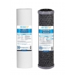 Aqua Blue H20 Twin Caravan filter system cartridge set 1 Polyspun with Carbon block 10x2.5"