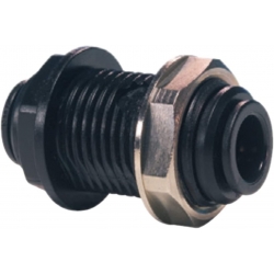 John Guest/DM Fit Black Acetal Fittings Bulkhead Connector PM1206E/ABU060M 6MM