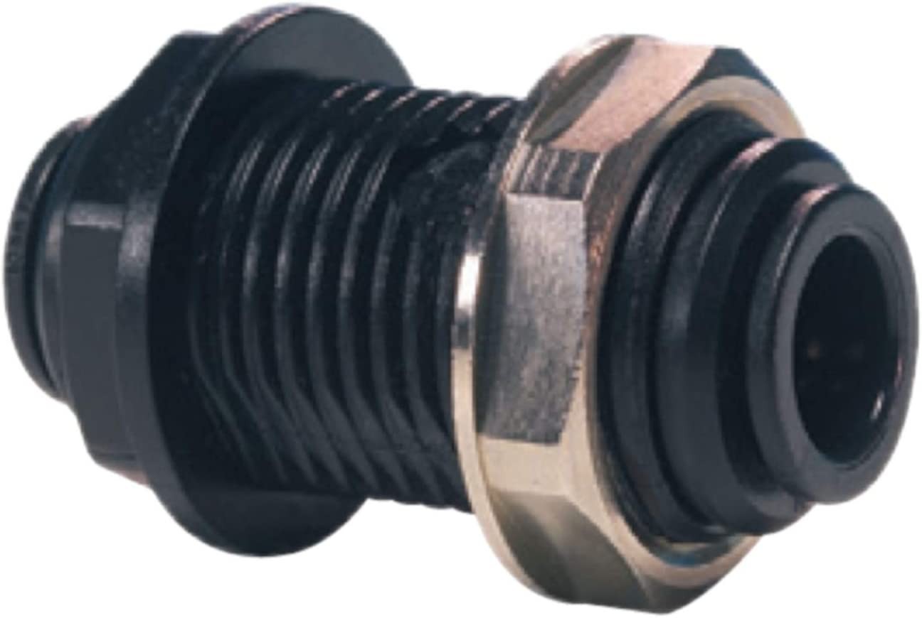 John Guest/DM Fit Black Acetal Fittings Bulkhead Connector PM1206E/ABU060M 6MM