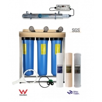 20" Big Blue Triple Whole House Water System with UV Guard UVG SLT30 Systemm
