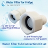TPLV350KPA ¼ + Water Line Hose Kit 1/4 inch + Compatible Water Filter Set