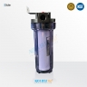 Whole house water filter system with transparent bottle including filter standard fitting