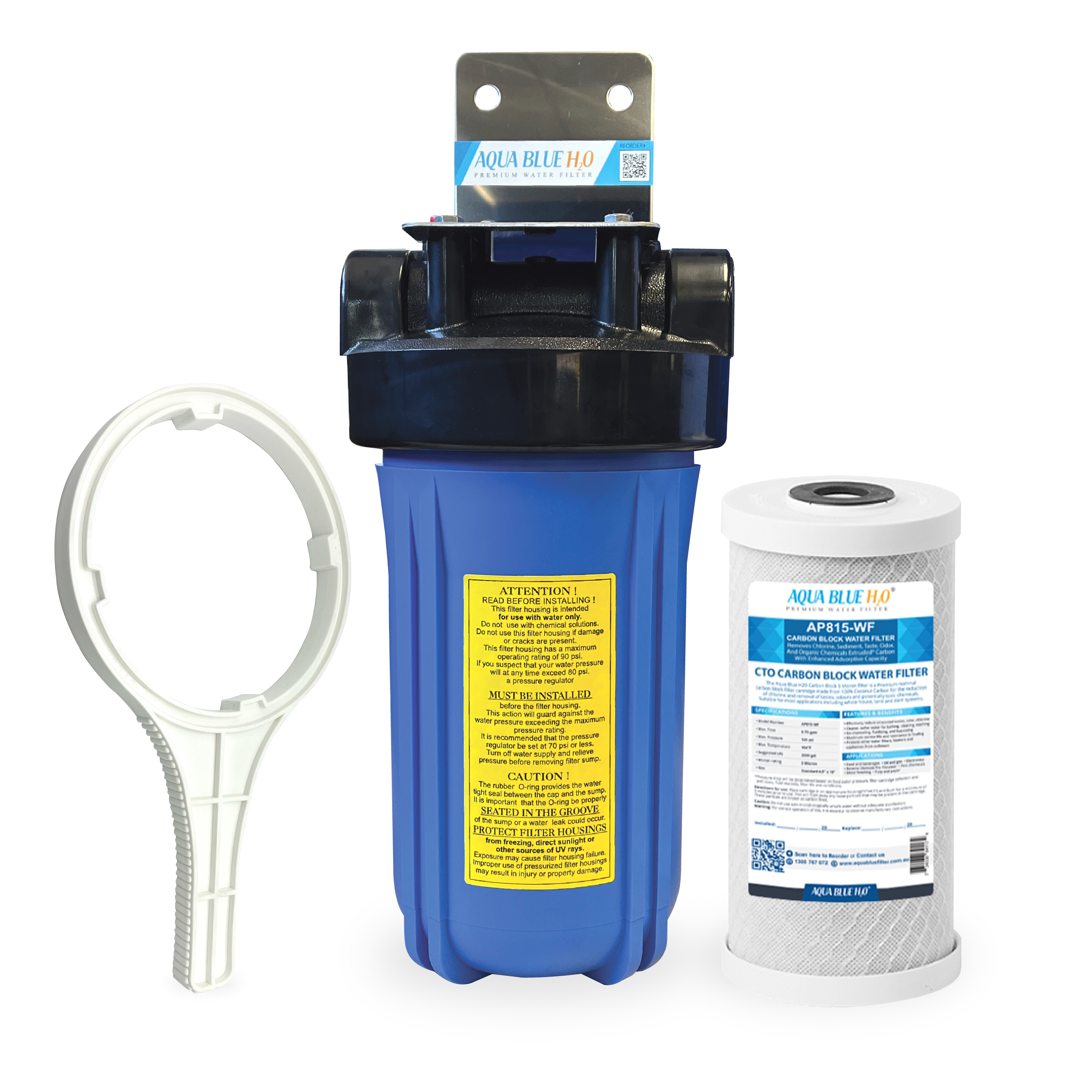 10"x4.5" Big Blue Single High Flow Whole Housing System 3M AP815 Compatible