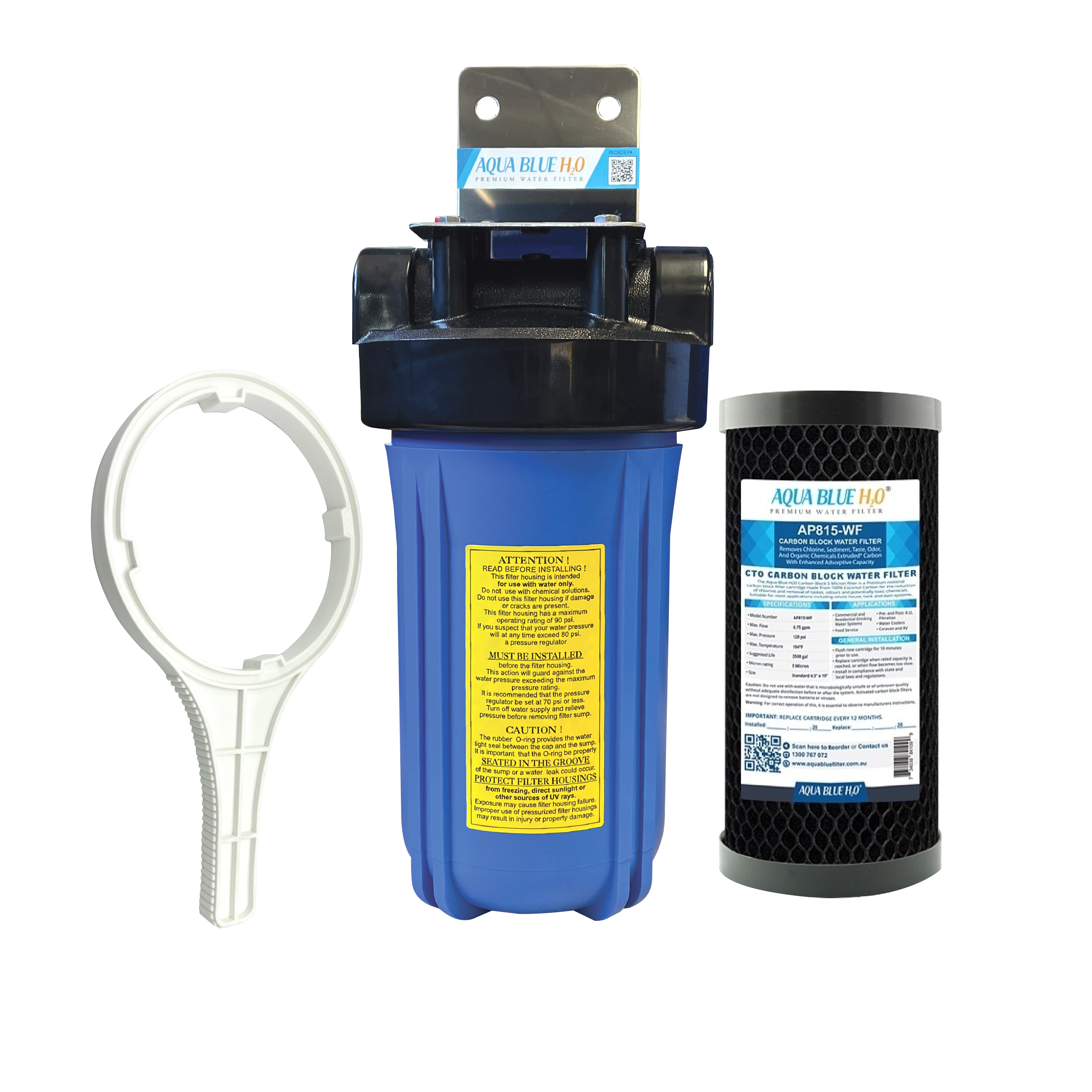 Big Blue Whole House Single System 10"x4.5" Large Diameter Aqua Blue H20