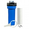 10 Inch Big Blue Housing with Presser Relief Button, 10 Micron CTO Carbon Block Filter