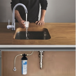 Lab Pua Residential Water Filter Kit LPA-MP1-10 10" with Mondella Resonance 35mm Chrome Side Pin Lever Sink Mixer