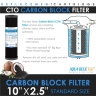 Puretec MC051 Moulded Carbon Water Filter Cartridge 2.5 x 10 inch 20Micron