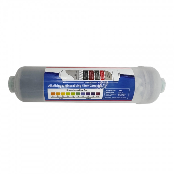 K Series Transparent Alkaline Water Filter Replacement Cartridge 10" 1/4" push fit connection