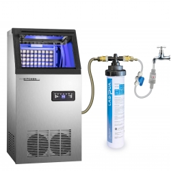 LPA CS1 15, 1mic carbon block with scale inhibitor + Aus kitchen pro Ice Maker 60KG- Stainless Steel Ice Machine