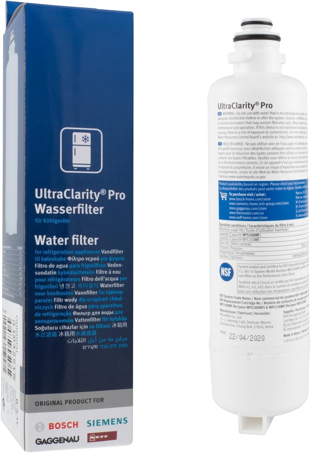 Genuine Bosch Ultra Clarity Pro Water Filter (BORPLFTR50) 11032518