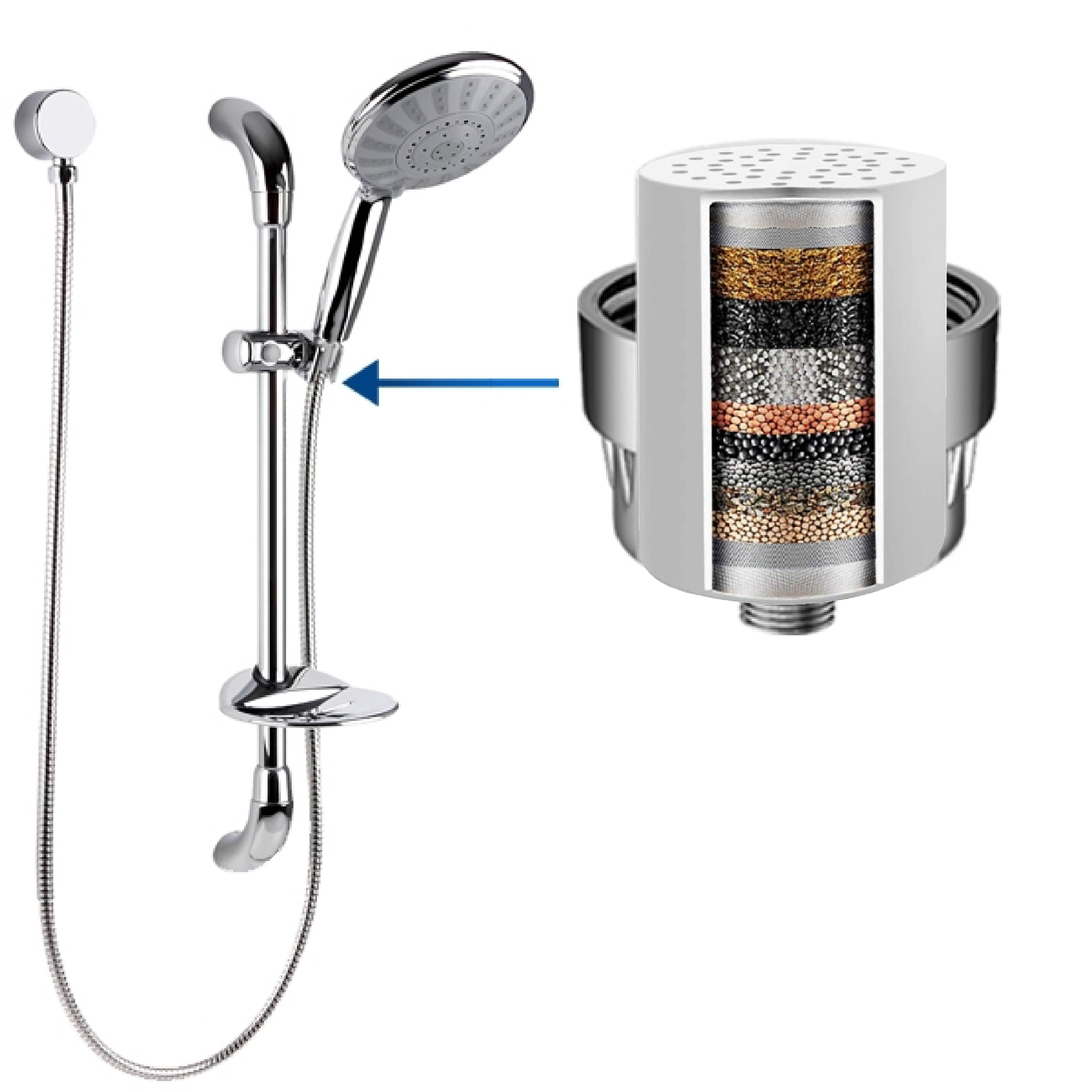 Mondella wels 3 Star Premium Function Rail Handset with hose&header and wall bracket Set SF650
