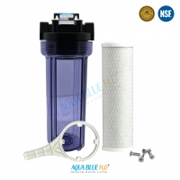 10" Clear Big Blue Housing w/ Presser Relief Button, Polyspun Sediment Water Filter