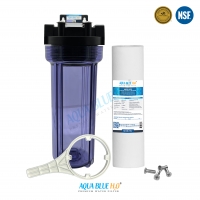 10" Clear Big Blue Housing w/ Presser Relief Button, Polyspun Sediment Water Filter