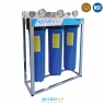 20" Big Blue Triple Housing with Stand PP Sediment supported with NANO-ZINC, Activated Carbon Block Filters