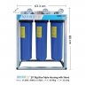 20" Big Blue Triple Housing with Stand PP Sediment supported with NANO-ZINC, Activated Carbon Block Filters