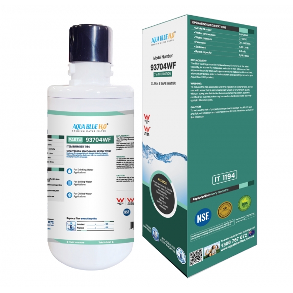 Aqua Blue H2O 93704-WF Water Filter &ndash; Compatible Replacement for ZIP 93704 Hydrotap Filter &ndash; 0.2 Micron WaterMark Certified