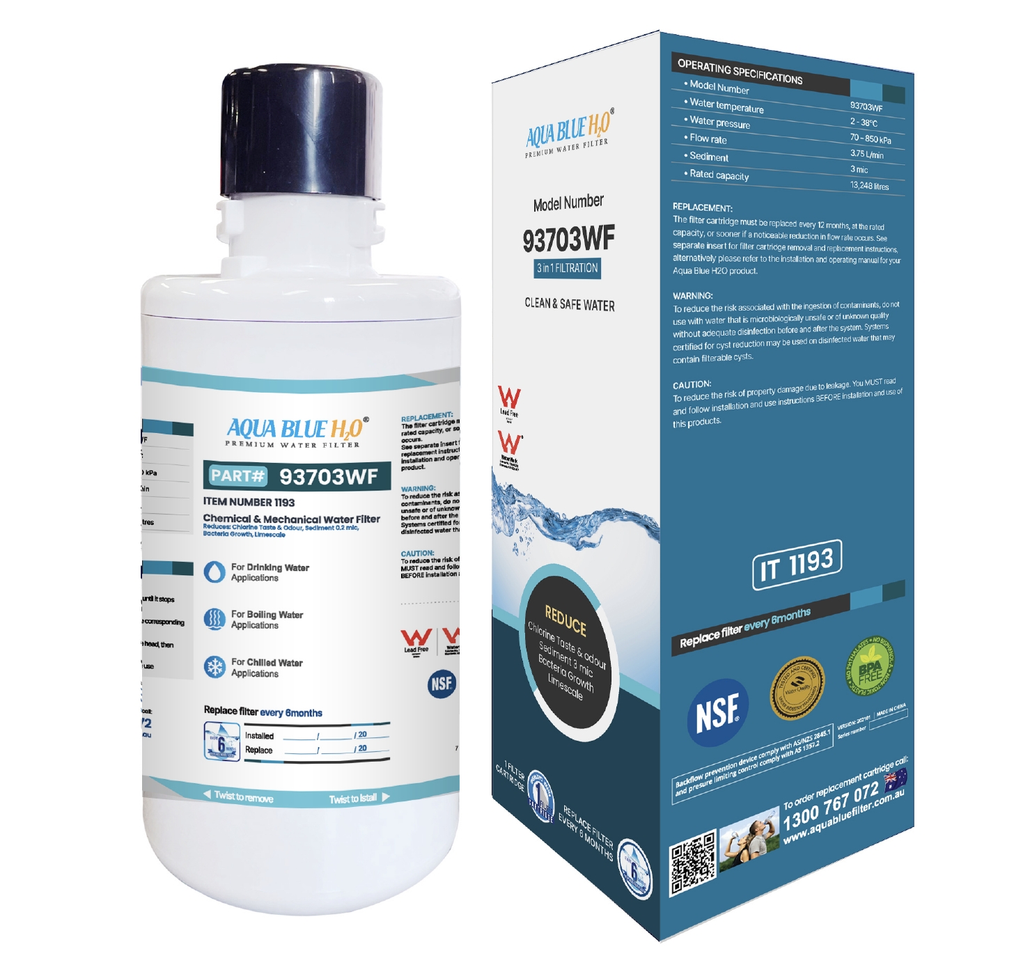 Zip 93703 Generic MicroPurity Water Filter Cartridge 3 Micron