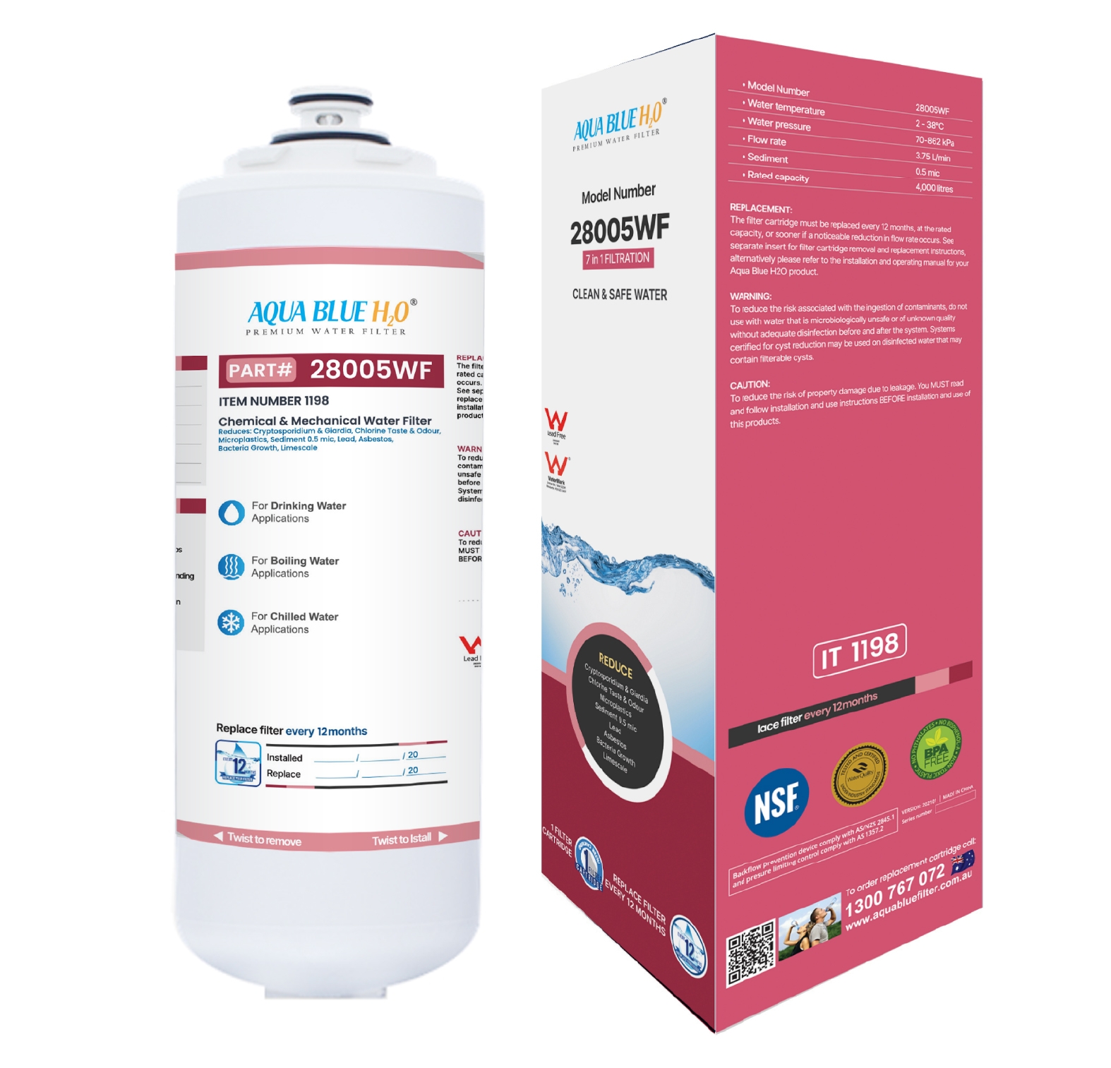 ZIP 28005 /280005WF Industries Sub Micron Triple Action Water Filter