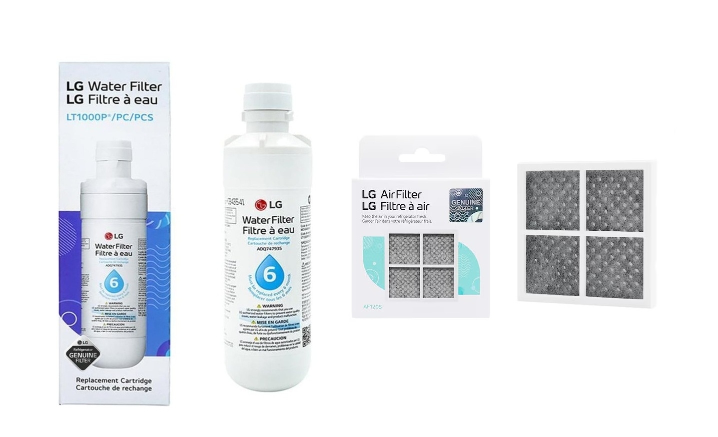 Genuine LG LT1000P MDJ64844601 ADQ74793501 Fridge Filter + Air Filter LT120F
