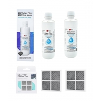 2x LG LT1000P MDJ64844601 ADQ74793501 water filter with 2x LG fridge air filter LT120F ADQ73334008