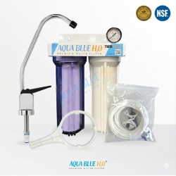Twin Under Sink Housing Upgrade Kit Only 10" with Faucet and Hose Kit