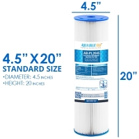 Puretec PP Series PP05LD2_Polyester Pleated Sediment Cartridge, 20 "x 4.5" 5um